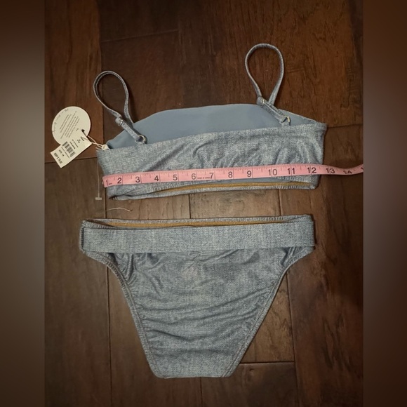 PILY Q PQ Swim Girls Belted Denim Bikini Set Size 16 NWT & Hygienic Liner - Picture 4 of 9